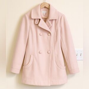 Chico’s Pink Swing Coat Size 2 | Pale Pink Button-Front A-Line with Pockets